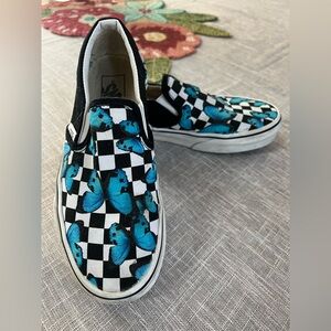 Vans size 6.5 with Blue Butterfly